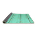 Sideview of Solid Turquoise Modern Rug, abs5074turq