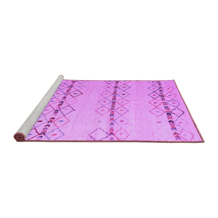 Sideview of Machine Washable Solid Purple Modern Area Rugs, wshabs5074pur