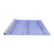 Sideview of Machine Washable Solid Blue Modern Rug, wshabs5074blu