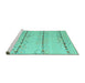 Sideview of Machine Washable Solid Turquoise Modern Area Rugs, wshabs5074turq