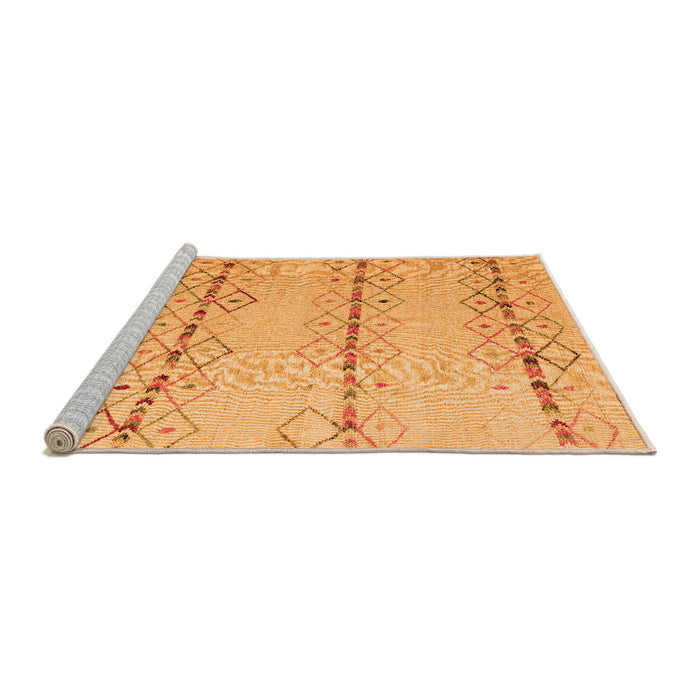 Sideview of Machine Washable Solid Orange Modern Area Rugs, wshabs5074org