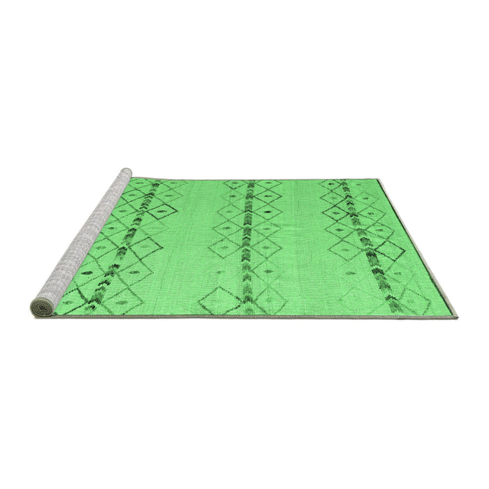 Sideview of Machine Washable Solid Emerald Green Modern Area Rugs, wshabs5074emgrn
