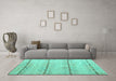 Machine Washable Solid Turquoise Modern Area Rugs in a Living Room,, wshabs5074turq