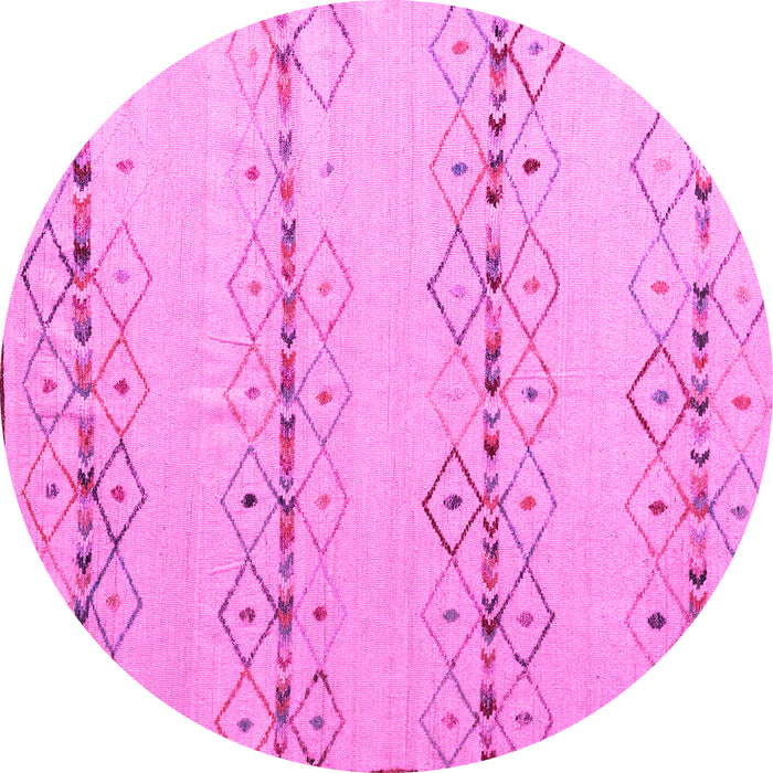 Round Solid Pink Modern Rug, abs5074pnk