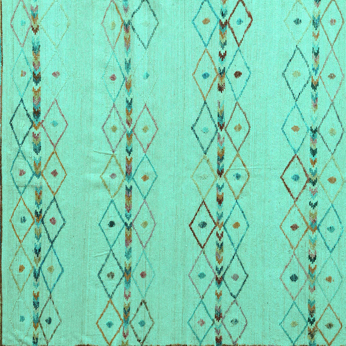 Square Solid Turquoise Modern Rug, abs5074turq