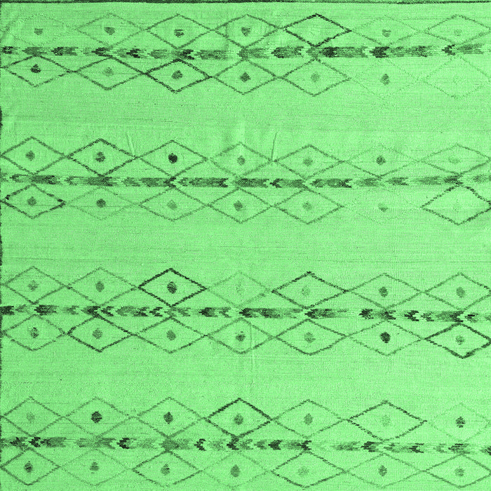 Square Machine Washable Solid Emerald Green Modern Area Rugs, wshabs5074emgrn