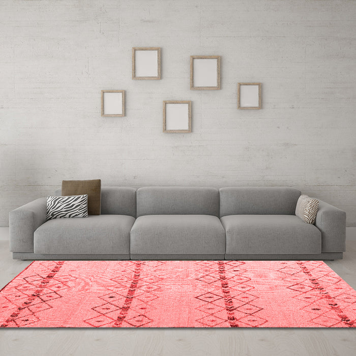 Modern Red Washable Rugs