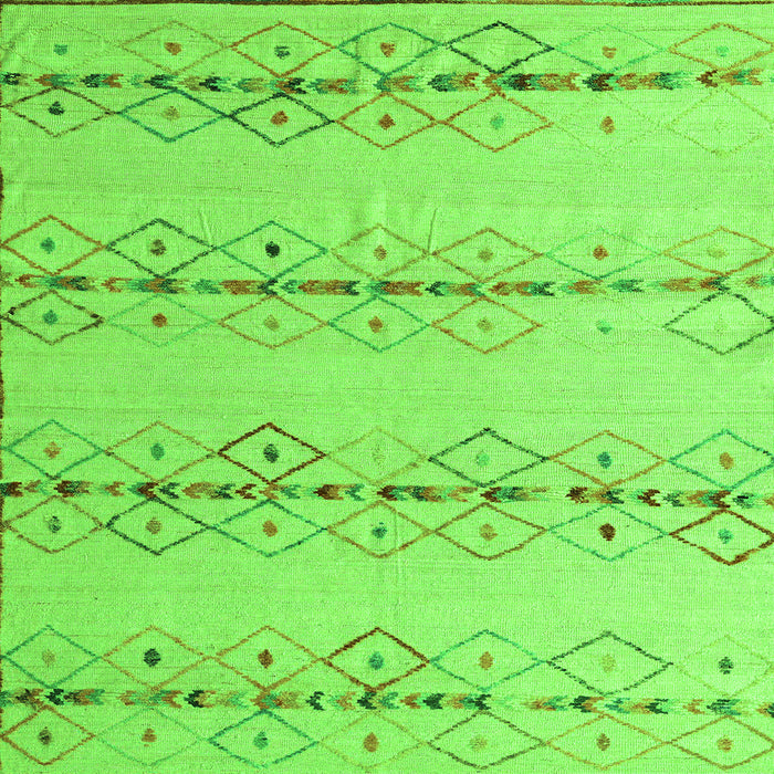 Square Machine Washable Solid Green Modern Area Rugs, wshabs5074grn