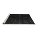 Sideview of Machine Washable Abstract Gray Modern Rug, wshabs5075gry