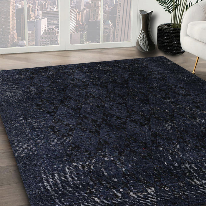 Machine Washable Abstract Black Rug in a Family Room, wshabs5075