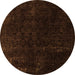 Round Abstract Orange Modern Rug, abs5075org