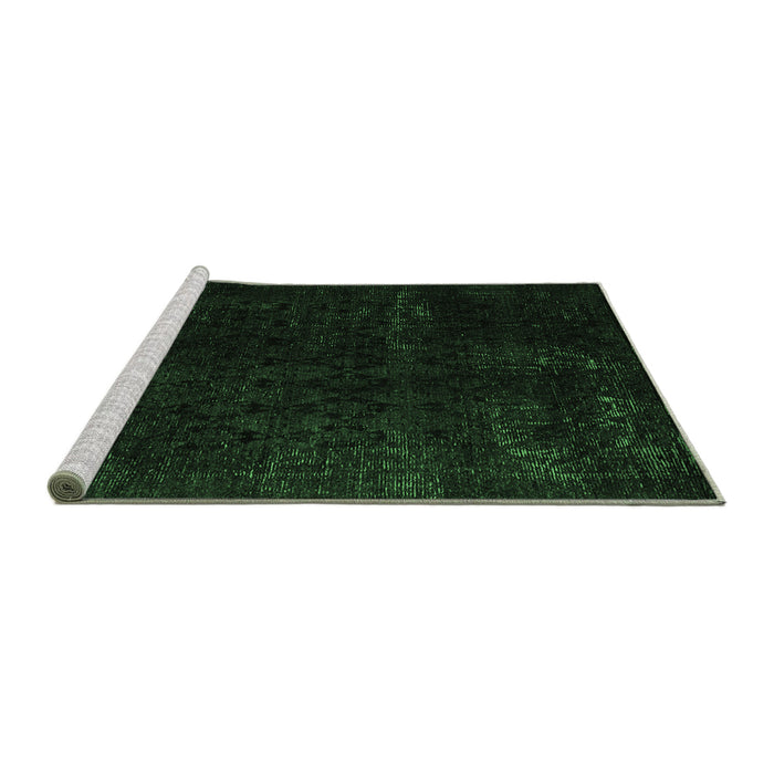 Sideview of Machine Washable Abstract Emerald Green Modern Area Rugs, wshabs5075emgrn