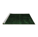 Sideview of Machine Washable Abstract Emerald Green Modern Area Rugs, wshabs5075emgrn