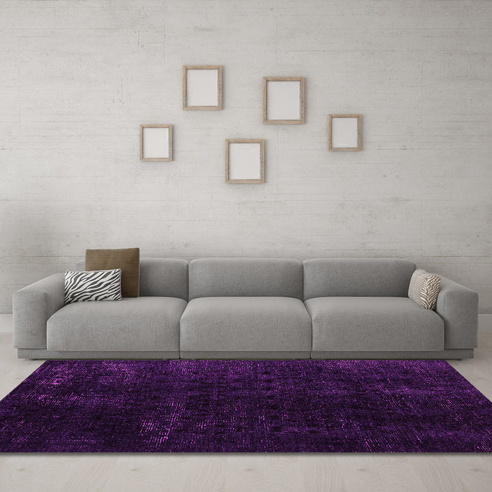 Machine Washable Abstract Pink Modern Rug in a Living Room, wshabs5075pnk