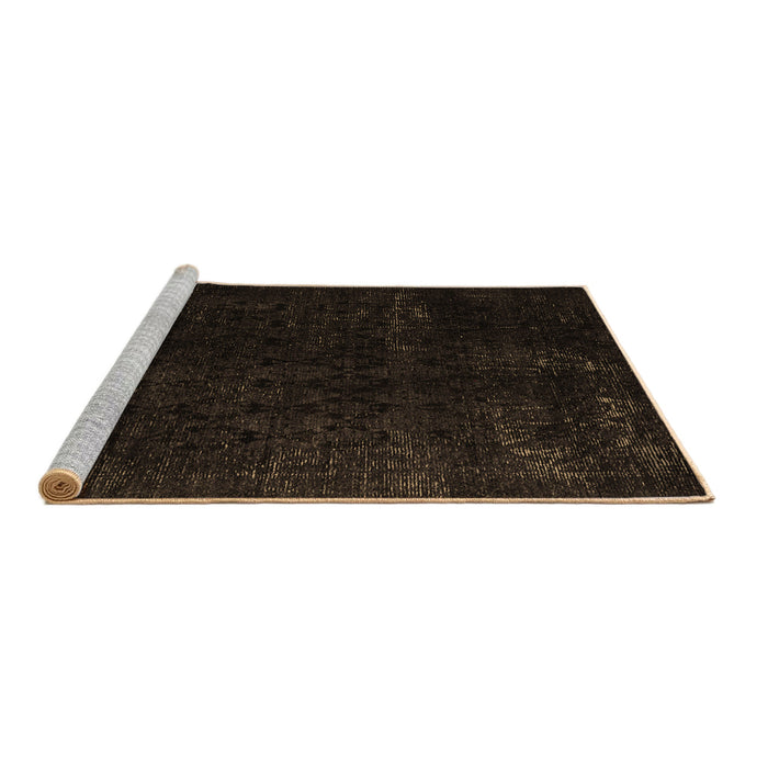 Sideview of Machine Washable Abstract Brown Modern Rug, wshabs5075brn