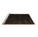 Sideview of Machine Washable Abstract Brown Modern Rug, wshabs5075brn