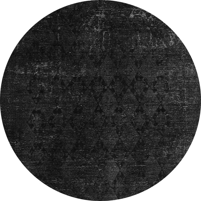 Round Abstract Gray Modern Rug, abs5075gry