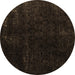 Round Abstract Brown Modern Rug, abs5075brn