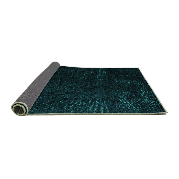 Sideview of Abstract Turquoise Modern Rug, abs5075turq