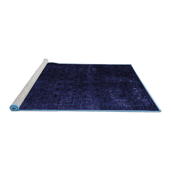 Sideview of Machine Washable Abstract Blue Modern Rug, wshabs5075blu