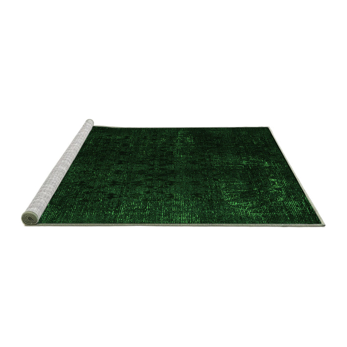 Sideview of Machine Washable Abstract Green Modern Area Rugs, wshabs5075grn