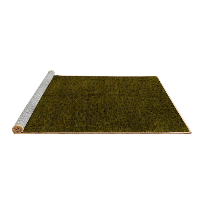 Sideview of Machine Washable Abstract Yellow Modern Rug, wshabs5076yw
