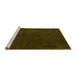 Sideview of Machine Washable Abstract Yellow Modern Rug, wshabs5076yw