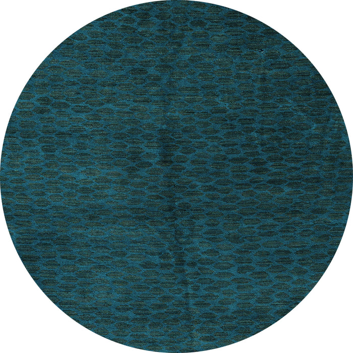 Round Abstract Light Blue Modern Rug, abs5076lblu