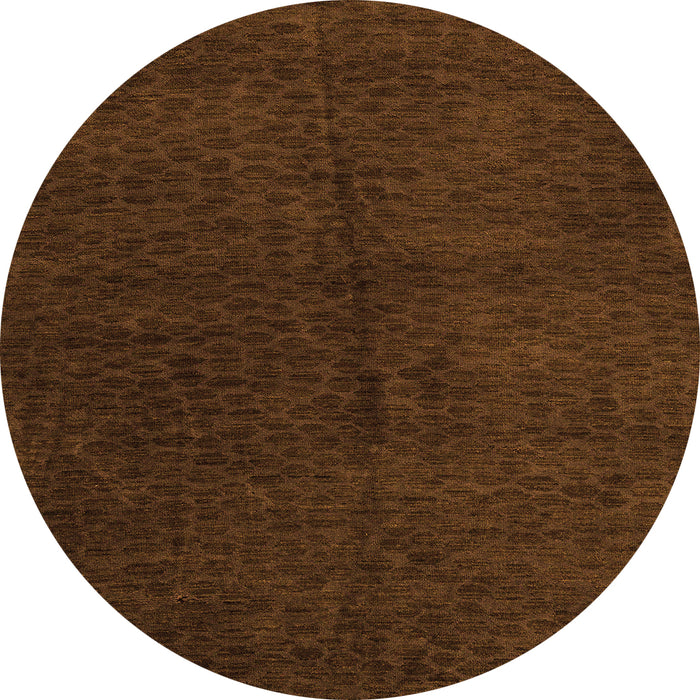 Round Machine Washable Abstract Orange Modern Area Rugs, wshabs5076org