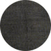 Round Machine Washable Abstract Gray Rug, wshabs5076