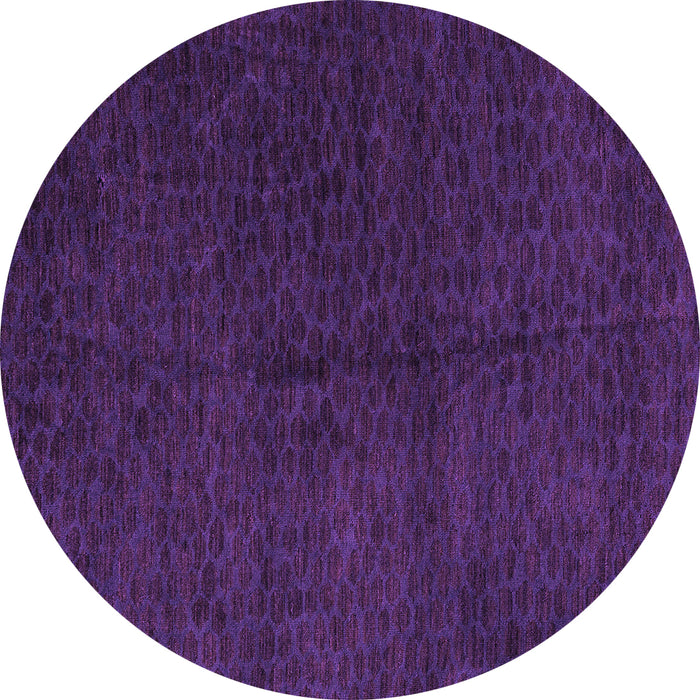 Round Abstract Purple Modern Rug, abs5076pur