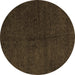 Round Abstract Brown Modern Rug, abs5076brn