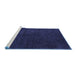 Sideview of Machine Washable Abstract Blue Modern Rug, wshabs5076blu