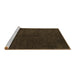 Sideview of Machine Washable Abstract Brown Modern Rug, wshabs5076brn