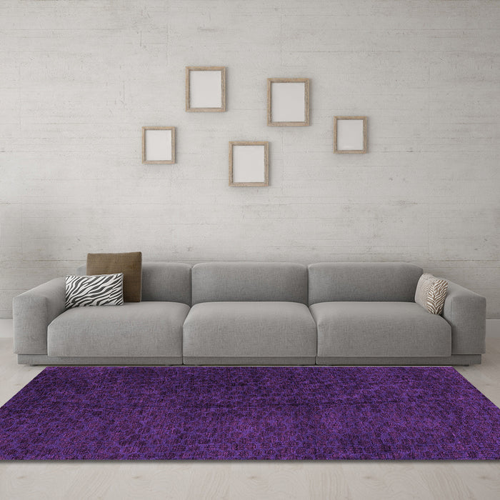 Machine Washable Abstract Purple Modern Area Rugs in a Living Room, wshabs5076pur