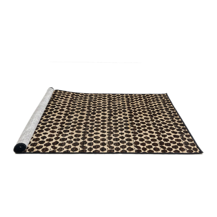 Sideview of Machine Washable Abstract Camel Brown Rug, wshabs5077