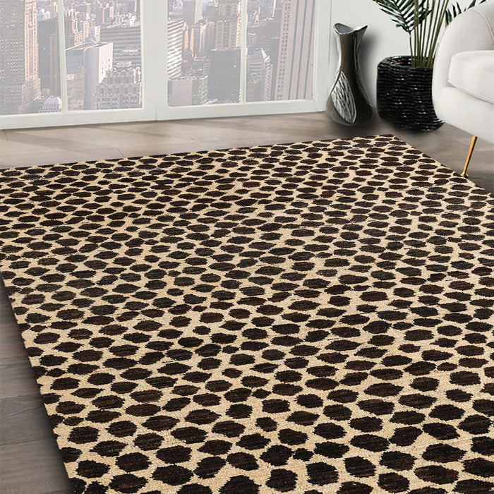 Machine Washable Abstract Camel Brown Rug in a Family Room, wshabs5077