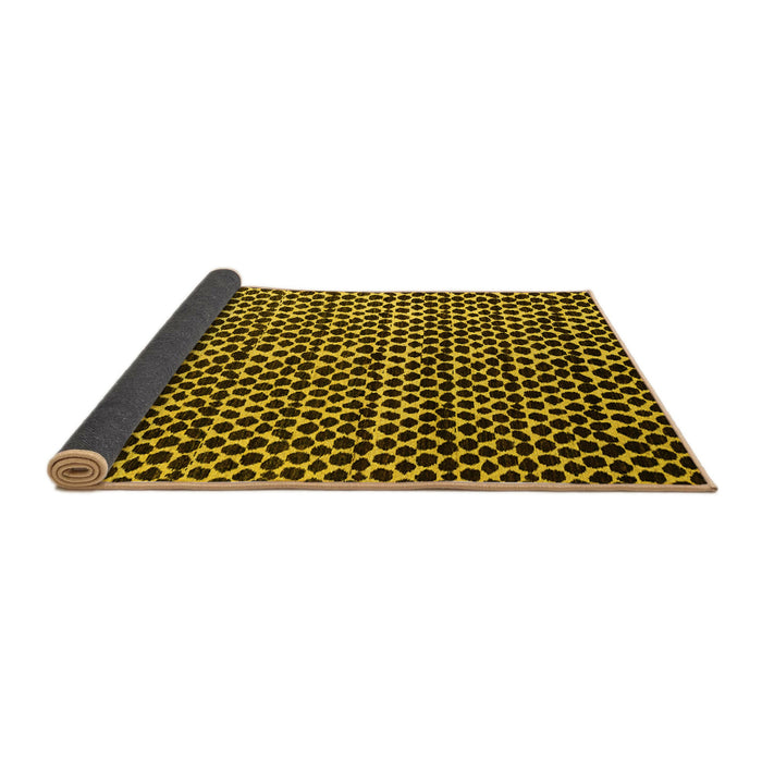 Sideview of Abstract Yellow Modern Rug, abs5077yw