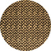 Round Abstract Brown Modern Rug, abs5077brn