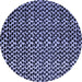 Round Abstract Blue Modern Rug, abs5077blu