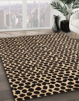 Abstract Camel Brown Modern Rug in Family Room, abs5077