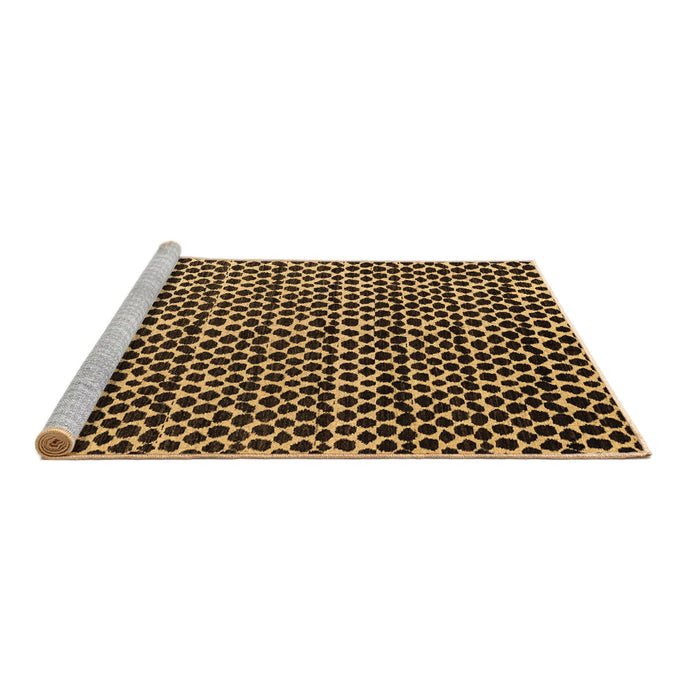 Sideview of Machine Washable Abstract Brown Modern Rug, wshabs5077brn
