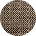 Round Machine Washable Abstract Camel Brown Rug, wshabs5077