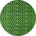 Round Machine Washable Abstract Green Modern Area Rugs, wshabs5077grn