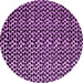 Round Machine Washable Abstract Purple Modern Area Rugs, wshabs5077pur