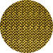 Round Machine Washable Abstract Yellow Modern Rug, wshabs5077yw