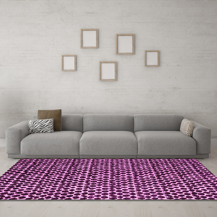 Machine Washable Abstract Pink Modern Rug in a Living Room, wshabs5077pnk