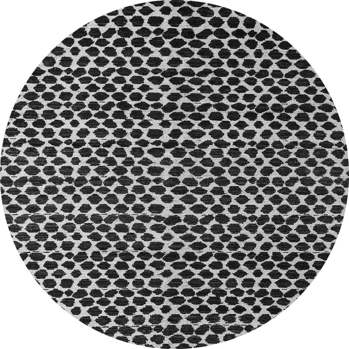 Round Machine Washable Abstract Gray Modern Rug, wshabs5077gry
