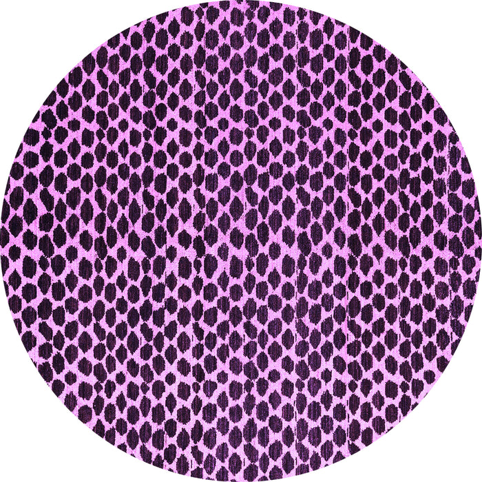 Round Abstract Purple Modern Rug, abs5077pur