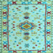 Square Machine Washable Oriental Light Blue Traditional Rug, wshabs5078lblu